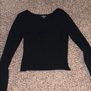 Long sleeve v neck crap top (target wild fable)
